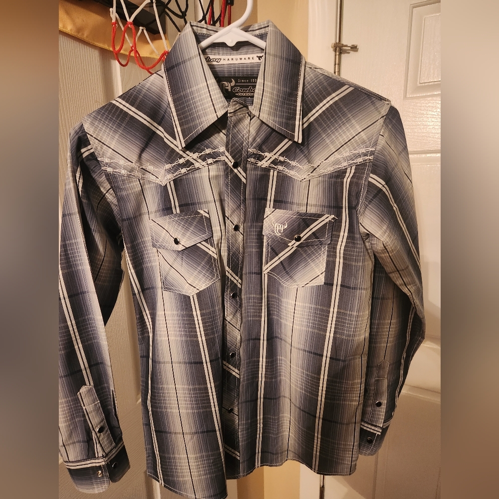 Rock & Roll Denim Plaid Western Shirt